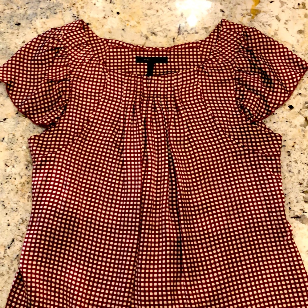 Adorable gingham BCBGMaxazria 100% silk shirt